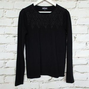 Buffalo David Bitton Black Sweater w/ Lace